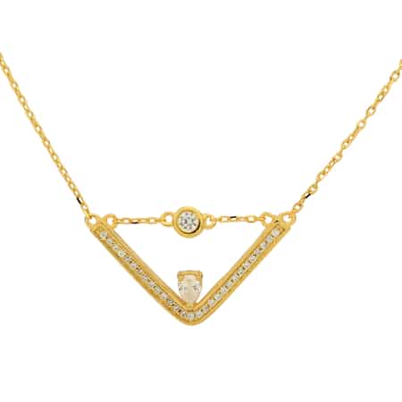 Simulated Diamond Trendy Necklace 17.5 Inches in 14K Yellow Gold Over Sterling Silver 0.80 ctw image number 0