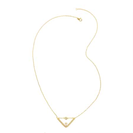 Simulated Diamond Trendy Necklace 17.5 Inches in 14K Yellow Gold Over Sterling Silver 0.80 ctw image number 2