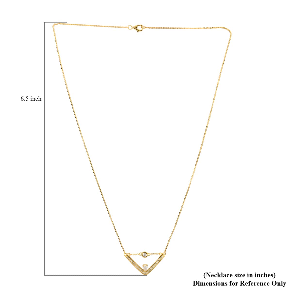 Simulated Diamond Trendy Necklace 17.5 Inches in 14K Yellow Gold Over Sterling Silver 0.80 ctw image number 4