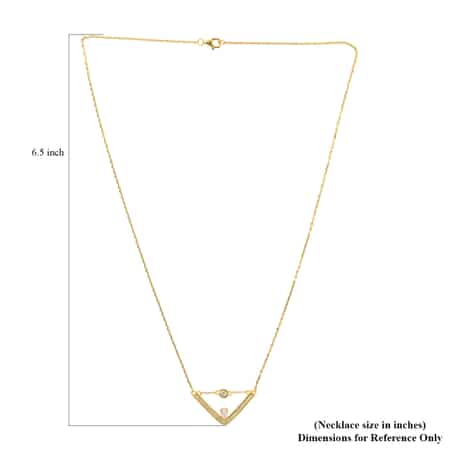 Simulated Diamond Trendy Necklace 17.5 Inches in 14K Yellow Gold Over Sterling Silver 0.80 ctw image number 4