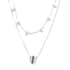 Simulated Diamond Puka Shell Station Necklace 14 Inches in Sterling Silver 2.30 ctw image number 0