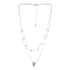 Simulated Diamond Puka Shell Station Necklace 14 Inches in Sterling Silver 2.30 ctw image number 3