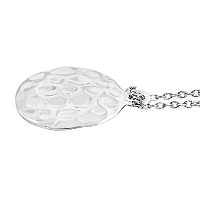 Sterling Silver Faith Hammered Rolo Necklace 16-20 Inches 2.50 Grams