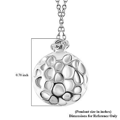 Sterling Silver Faith Hammered Rolo Necklace 16-20 Inches 2.50 Grams