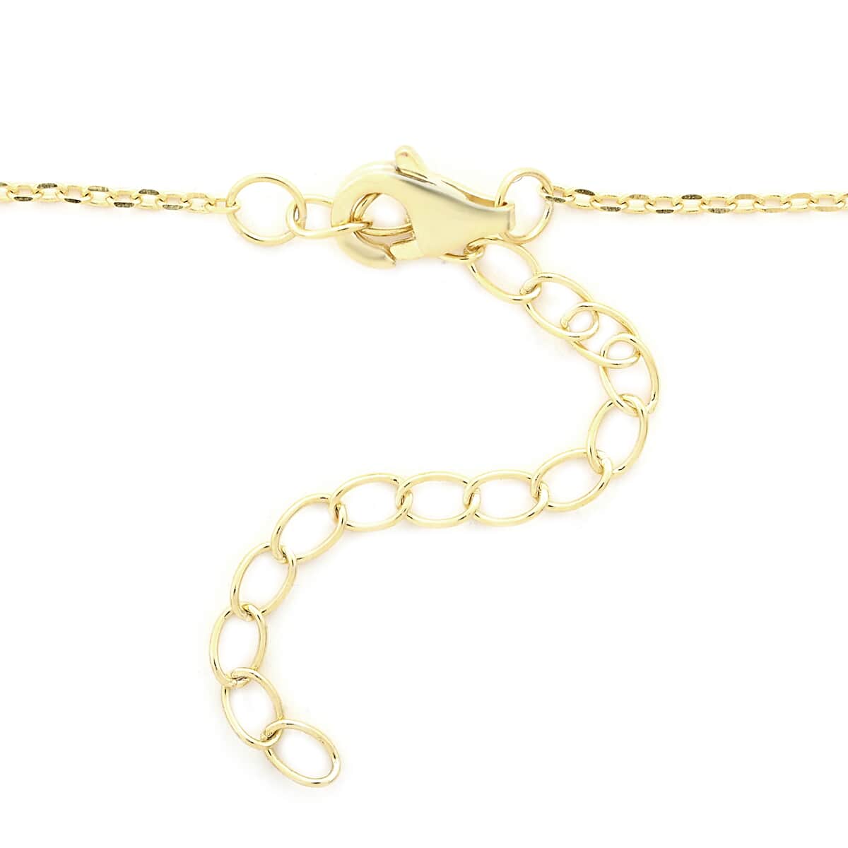 Austrian Crystal Ball Station Necklace with Charm 16 Inches in 14K Yellow Gold Over Sterling Silver image number 4