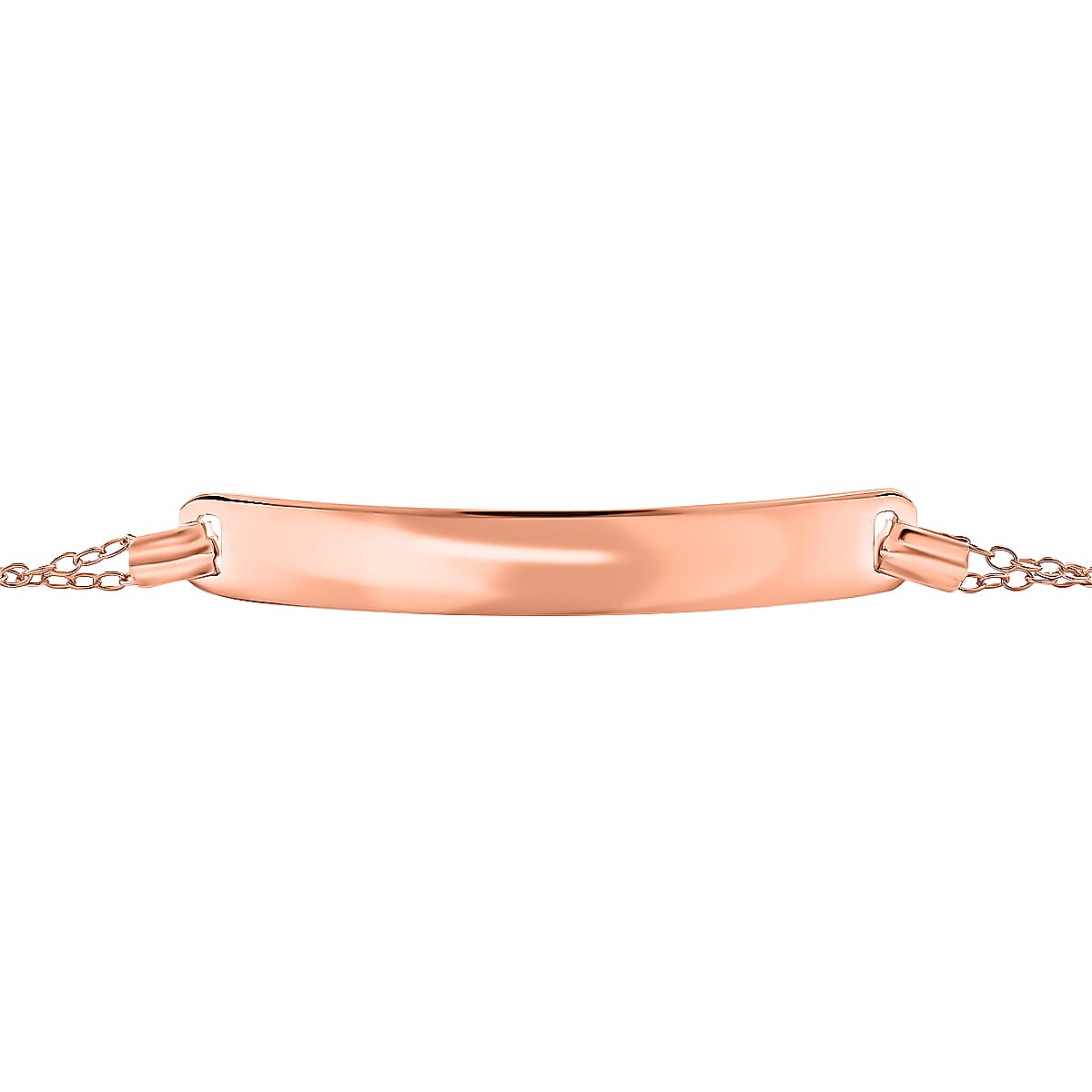 14K Rose Gold Over Sterling Silver Bar Cable Bracelet (7.50 In) 2.30 Grams