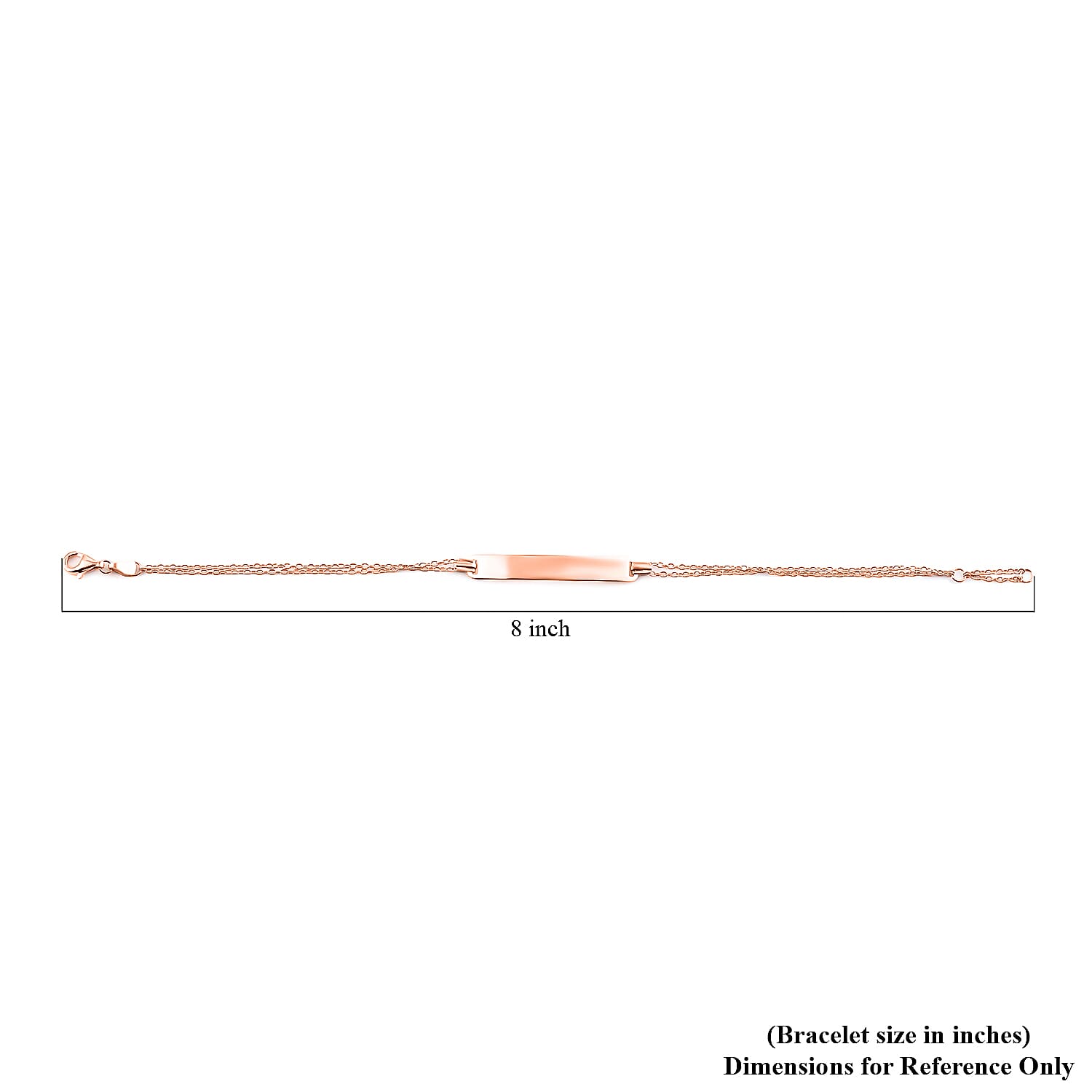 14K Rose Gold Over Sterling Silver Bar Cable Bracelet (7.50 In) 2.30 Grams