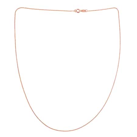 Italian 14K Rose Gold Over Sterling Silver Rolo Chain 18 Inches 1 Grams image number 3