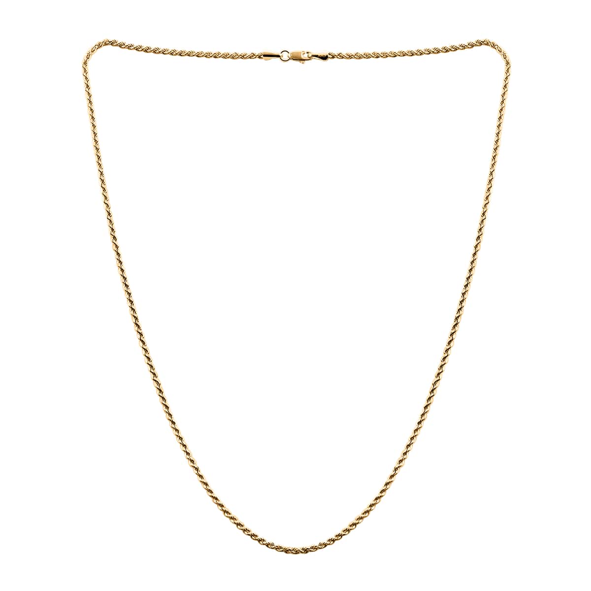VEGAS CLOSEOUT DEAL 10K Yellow Gold 3.3mm Rope Chain Necklace 24 Inches 6 Grams image number 2