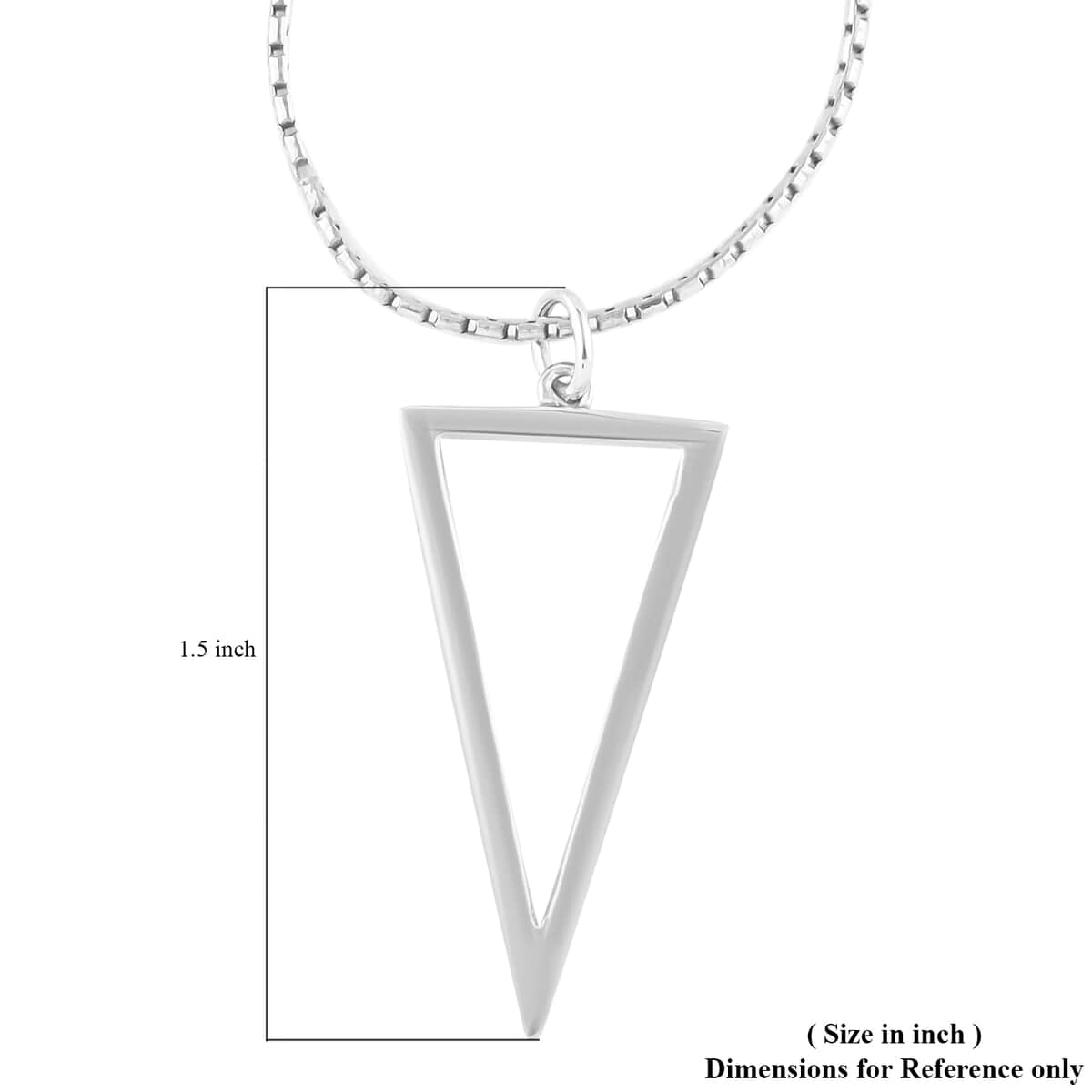 Rhodium Over Sterling Silver Open Triangle Necklace 18 Inches 5.20 Grams image number 4