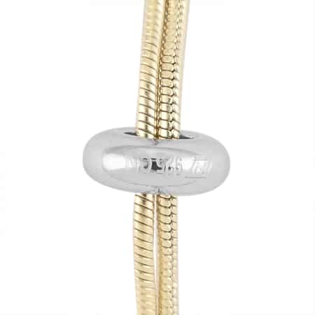 Simulated Diamond Boy or Girl Slider Necklace 28 Inches in 14K Yellow Gold Over and Sterling Silver image number 4