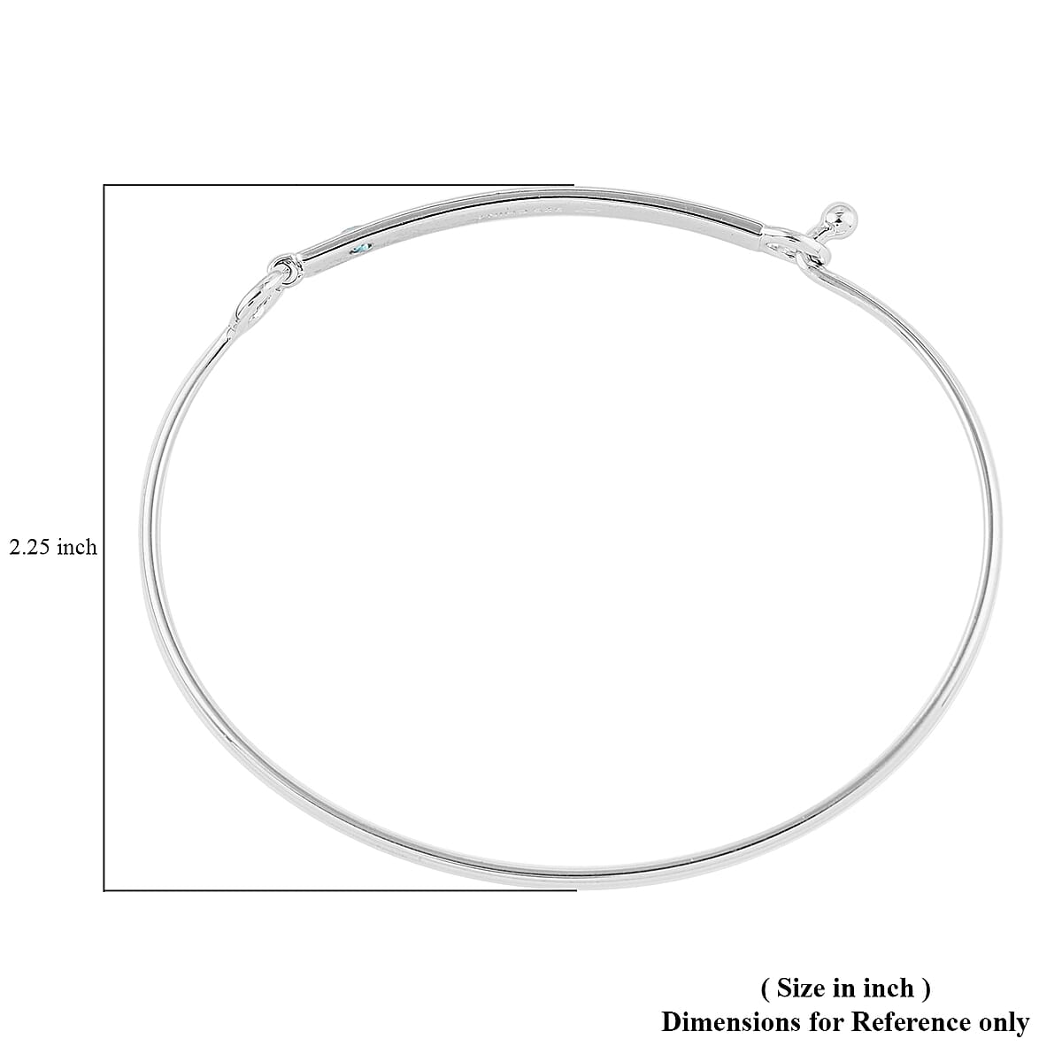 Simulated Blue Diamond Birthstone Bar Bracelet in Sterling Silver (7.25 In) 7.20 Grams 0.20 ctw image number 5