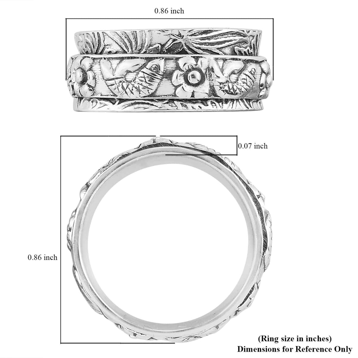 Band Ring in Sterling Silver (Size 10.0) 6.50 Grams image number 5