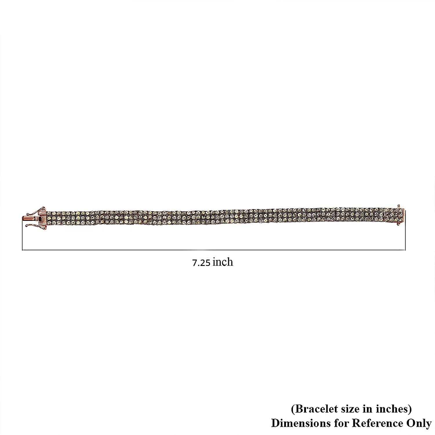 D'Joy Natural Champagne Diamond 9.00 ctw Cluster Bracelet in Vermeil Rose Gold Over Sterling Silver (7.25 In)