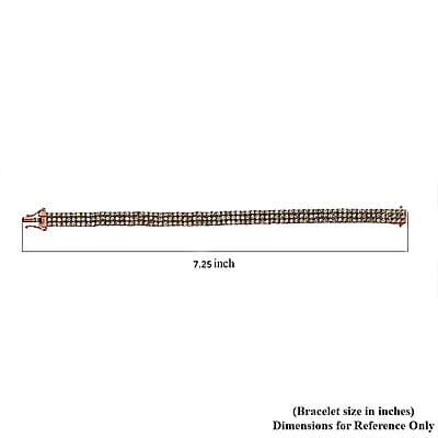 D'Joy Natural Champagne Diamond 9.00 ctw Cluster Bracelet in Vermeil Rose Gold Over Sterling Silver (7.25 In)