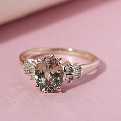 Luxoro 14K Yellow Gold Premium Turkizite and G-H I3 Diamond Ring (Size 7.0) 2.20 ctw