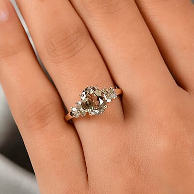 Luxoro 14K Yellow Gold Premium Turkizite and G-H I3 Diamond Ring (Size 7.0) 2.20 ctw