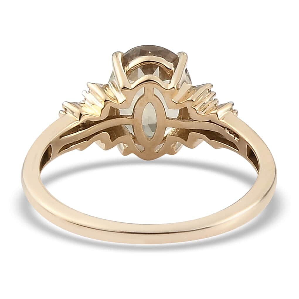 Luxoro 14K Yellow Gold Premium Turkizite and G-H I3 Diamond Ring (Size 7.0) 2.20 ctw