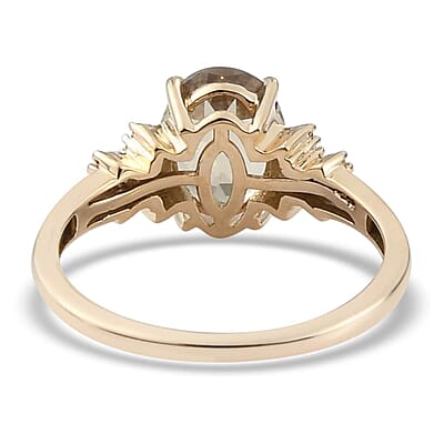 Luxoro 14K Yellow Gold Premium Turkizite and G-H I3 Diamond Ring (Size 7.0) 2.20 ctw