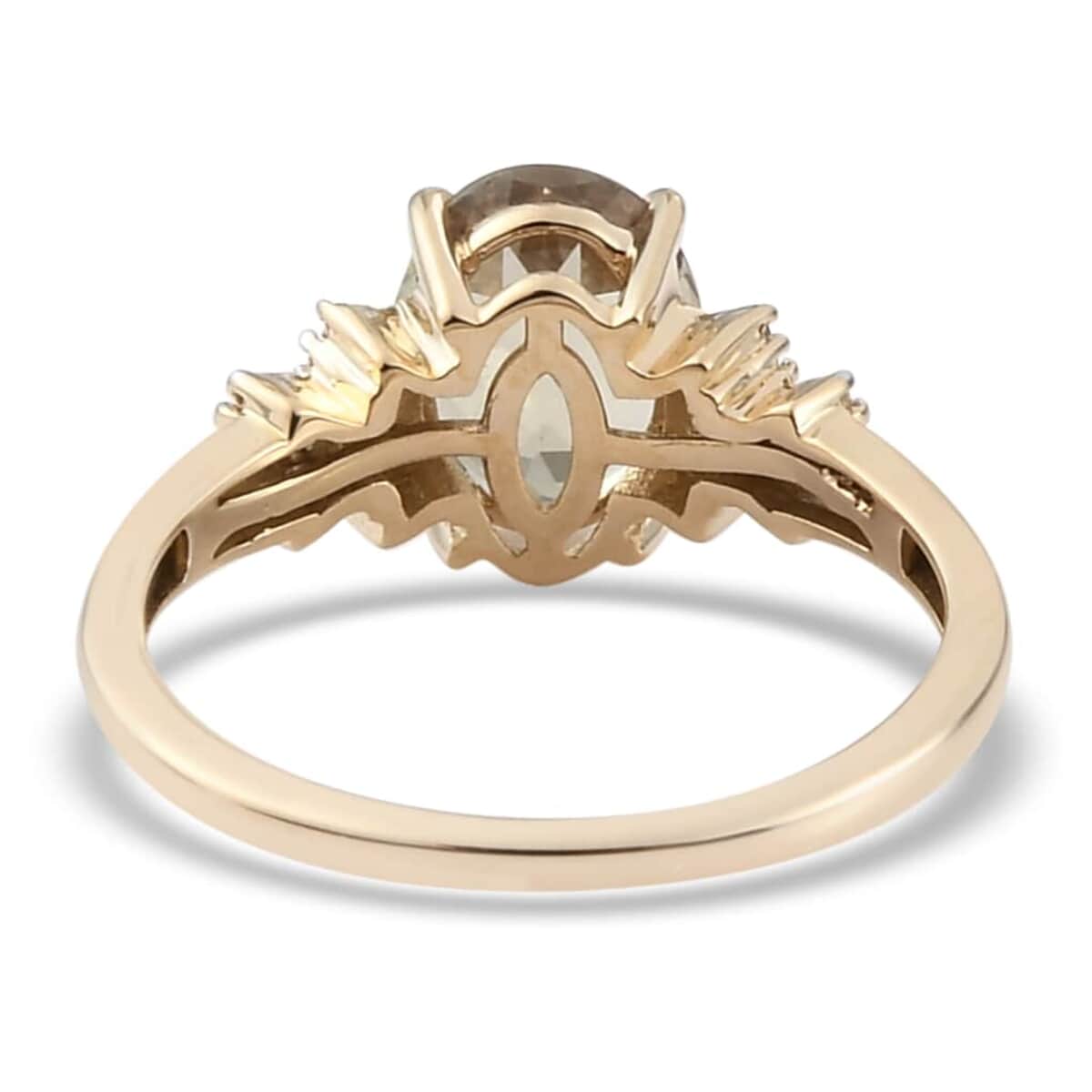 Luxoro 14K Yellow Gold Premium Turkizite and G-H I3 Diamond Ring (Size 7.0) 2.20 ctw image number 4