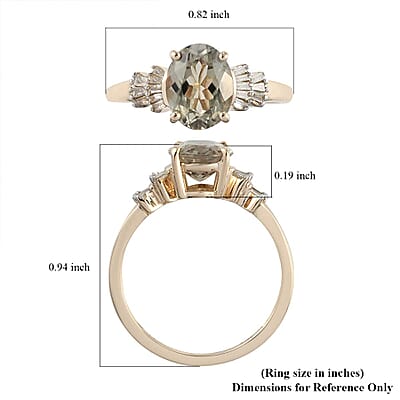Luxoro 14K Yellow Gold Premium Turkizite and G-H I3 Diamond Ring (Size 7.0) 2.20 ctw