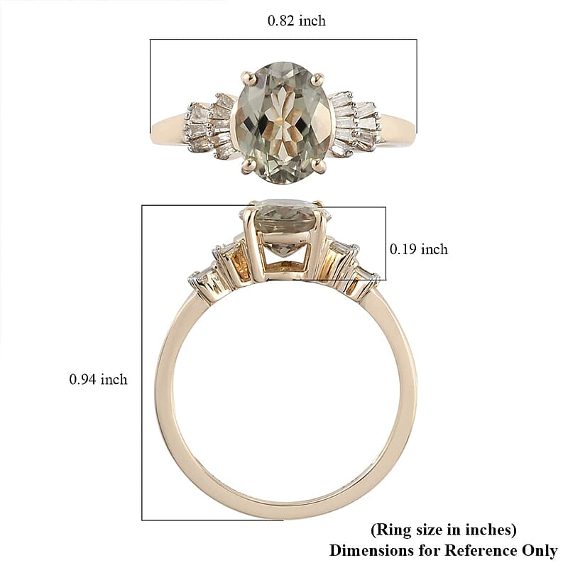 Luxoro 14K Yellow Gold Premium Turkizite and G-H I3 Diamond Ring (Size 7.0) 2.20 ctw