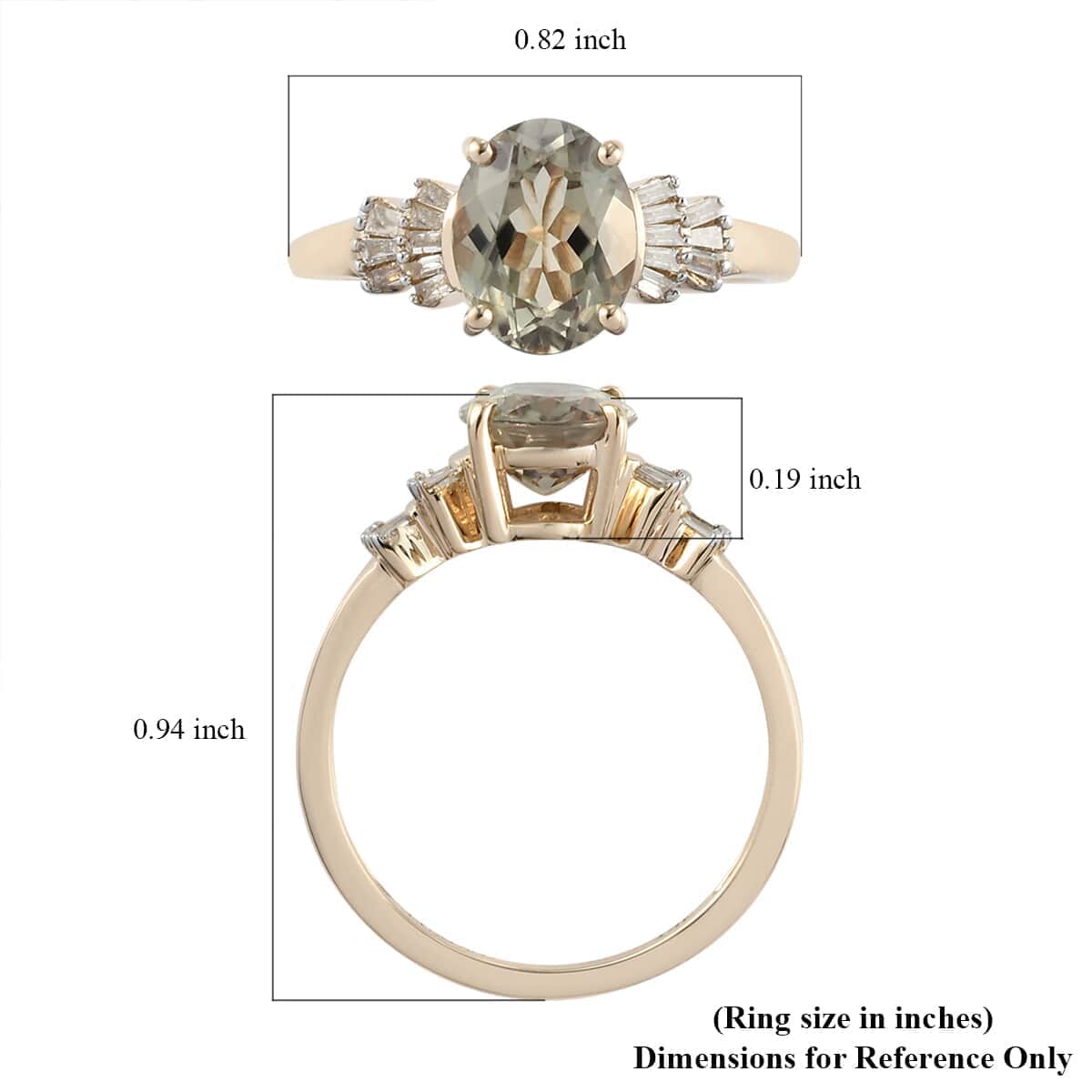 Luxoro 14K Yellow Gold Premium Turkizite and G-H I3 Diamond Ring (Size 7.0) 2.20 ctw image number 5