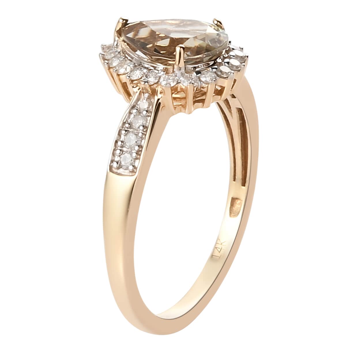 Luxoro 14K Yellow Gold Premium Turkizite and G-H I3 Diamond Ring (Size 8.0) 2.05 ctw image number 3