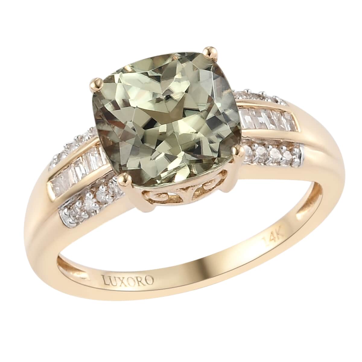 LUXORO 14K Yellow Gold Premium Turkizite and Diamond Ring (Size 8.0) 3.90 Grams 3.80 ctw image number 0