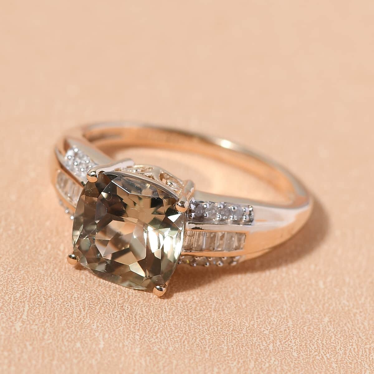 LUXORO 14K Yellow Gold Premium Turkizite and Diamond Ring (Size 8.0) 3.90 Grams 3.80 ctw image number 1