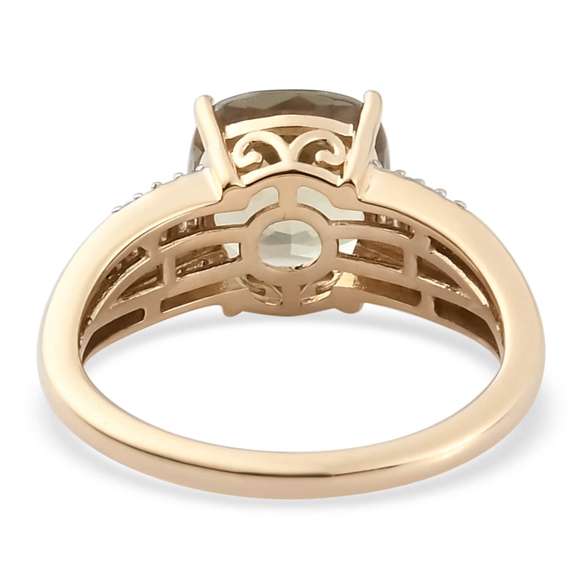 LUXORO 14K Yellow Gold Premium Turkizite and Diamond Ring (Size 8.0) 3.90 Grams 3.80 ctw image number 4