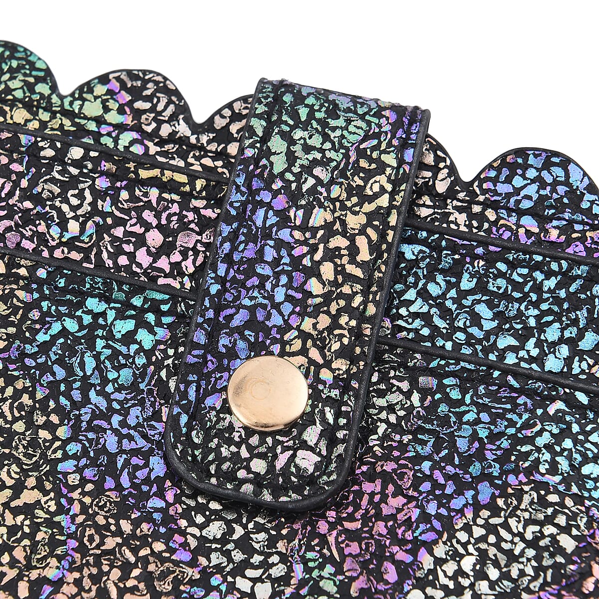 Magic Color Faux Leather Cardholder Bangle Key Ring with Tassels image number 3