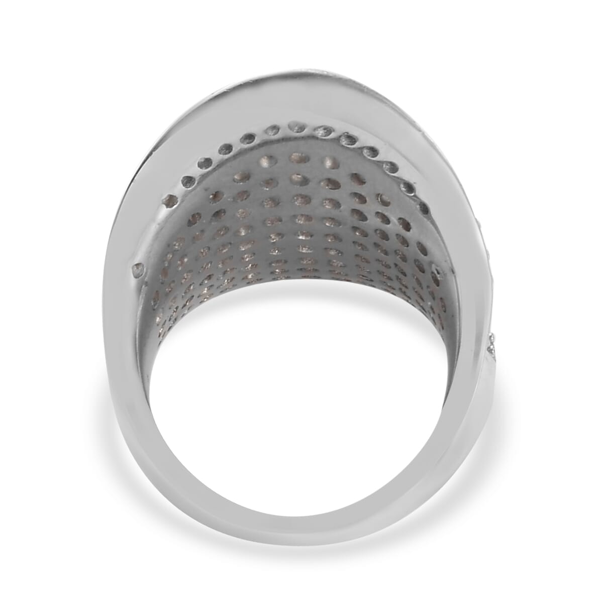 Orissa Rhodolite Garnet and Natural White Zircon Cluster Ring in Platinum Over Sterling Silver (Size 7.0) 10.50 Grams 3.50 ctw image number 4