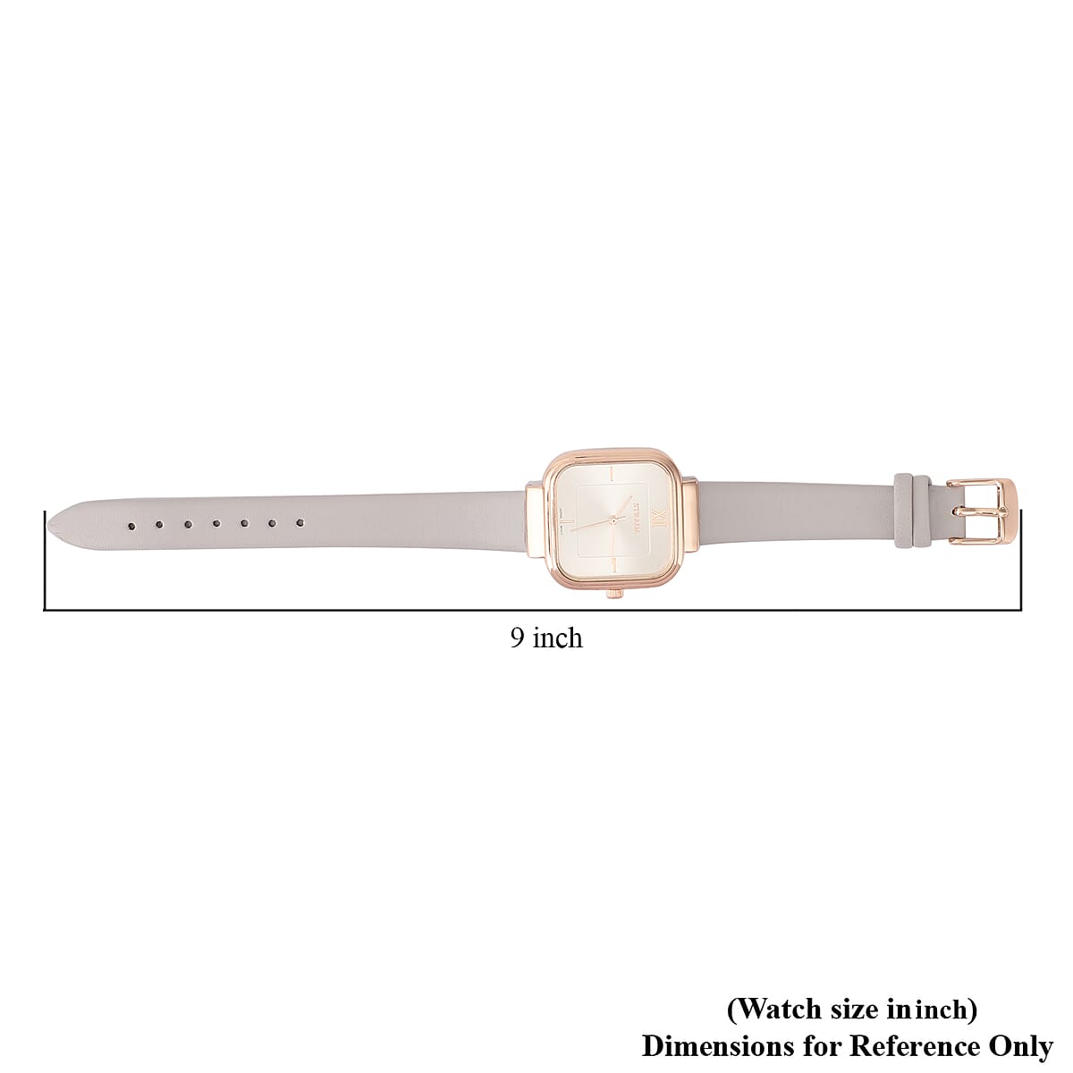 STRADA Japanese Movement Watch with Black Faux Leather Strap and Stainless Steel Back image number 6