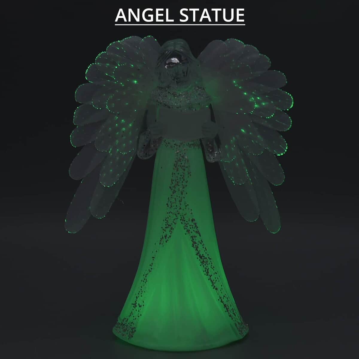 White Fiber Optic Color Changing LED Angel, Tabletop Figurine For Home Deco (2AAA Batteries Not included) image number 1