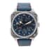 Genoa Automatic Mechanical Movement Watch with Blue Hollow-Out Dial and Navy Blue Leather Strap (44 mm) image number 0