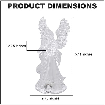 Set of 3 Angel Gesture of Prayer and Blowing Trumpet and Reading The Bible with Multi Color Changing Light