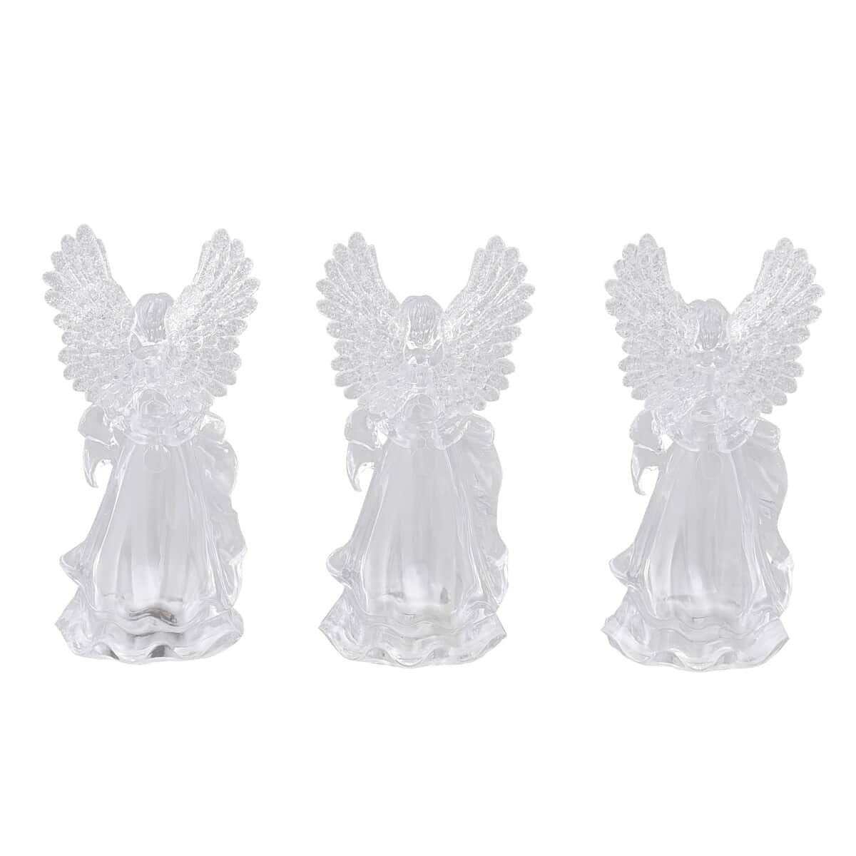 Set of 3 Angel Gesture of Prayer and Blowing Trumpet and Reading The Bible with Multi Color Changing Light image number 5