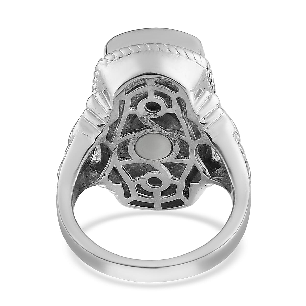 Natural Chrome Diopside Solitaire Ring in Platinum Over Copper with Magnet 8.00 ctw image number 3