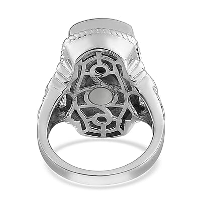 Chrome Diopside Solitaire Ring in Platinum Over Copper with Magnet (Size 10.0) 8.00 ctw