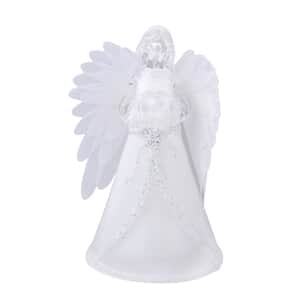 White Fiber Optic Color Changing LED Angel - Hand with Heart, Tabletop Figurine For Home Decor (2AAA Batteries Not included)