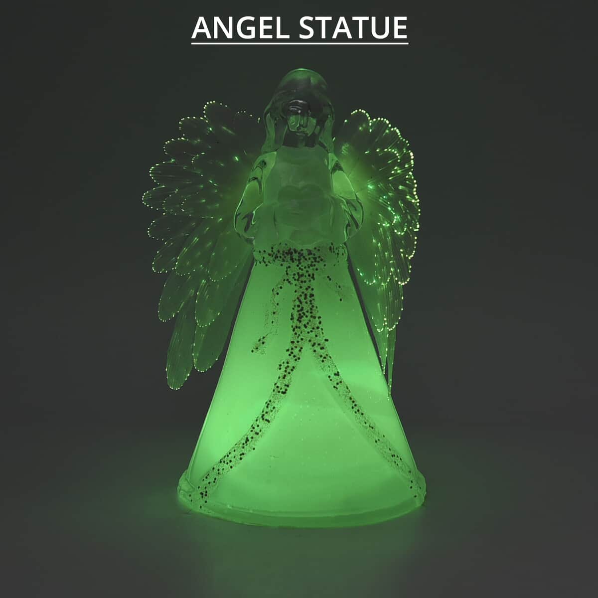 White Fiber Optic Color Changing LED Angel - Hand with Heart, Tabletop Figurine For Home Decor (2AAA Batteries Not included) image number 1