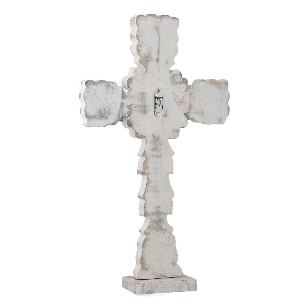 Nakkashi White Color Wooden Handcrafted Decorative Cross image number 6