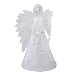 Kind Hearted Praying Angel with Large Color Changing Wings (3xAAA Batteries Not included), Battery Operated Color Changing Home Decor Figurine For Indoors