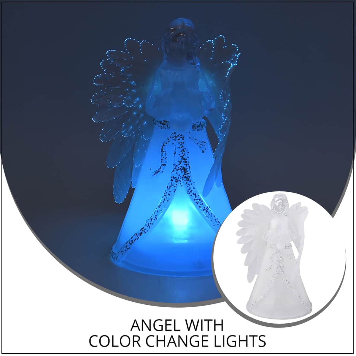 Kind Hearted Praying Angel with Large Color Changing Wings (3xAAA Batteries Not included), Battery Operated Color Changing Home Decor Figurine For Indoors image number 1
