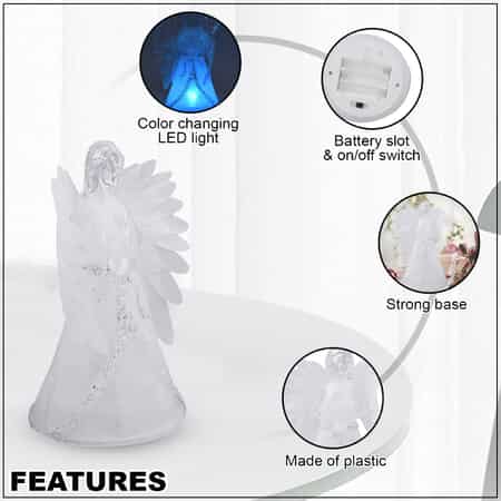 Kind Hearted Praying Angel with Large Color Changing Wings (3xAAA Batteries Not included), Battery Operated Color Changing Home Decor Figurine For Indoors image number 2