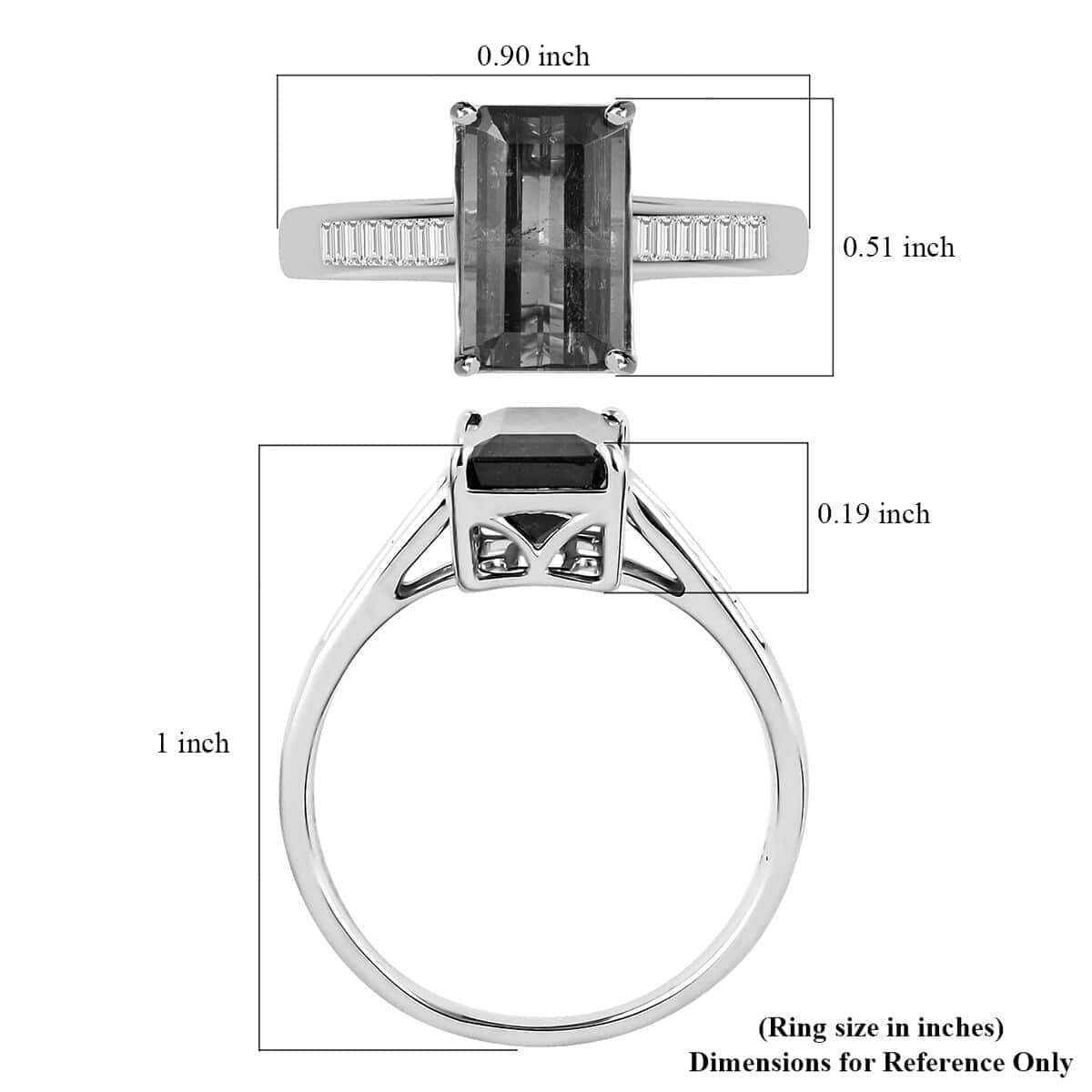 Certified and Appraised LUXORO 14K White Gold AAA Bi-Color Tourmaline and G-H I2 Diamond Ring 2.50 Grams 2.76 ctw image number 5