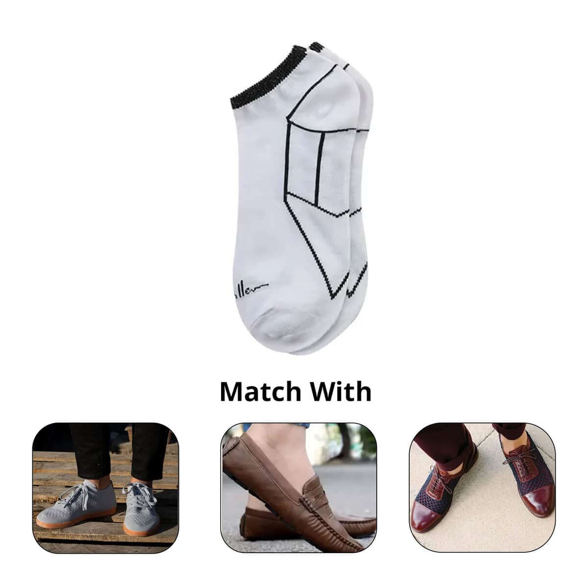 Nicole Miller 10 Pairs No Show Socks (Sizes 4-10) - White/Multi image number 2