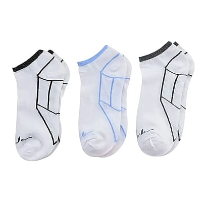 Nicole Miller 10 Pairs No Show Socks (Sizes 4-10) - White/Multi