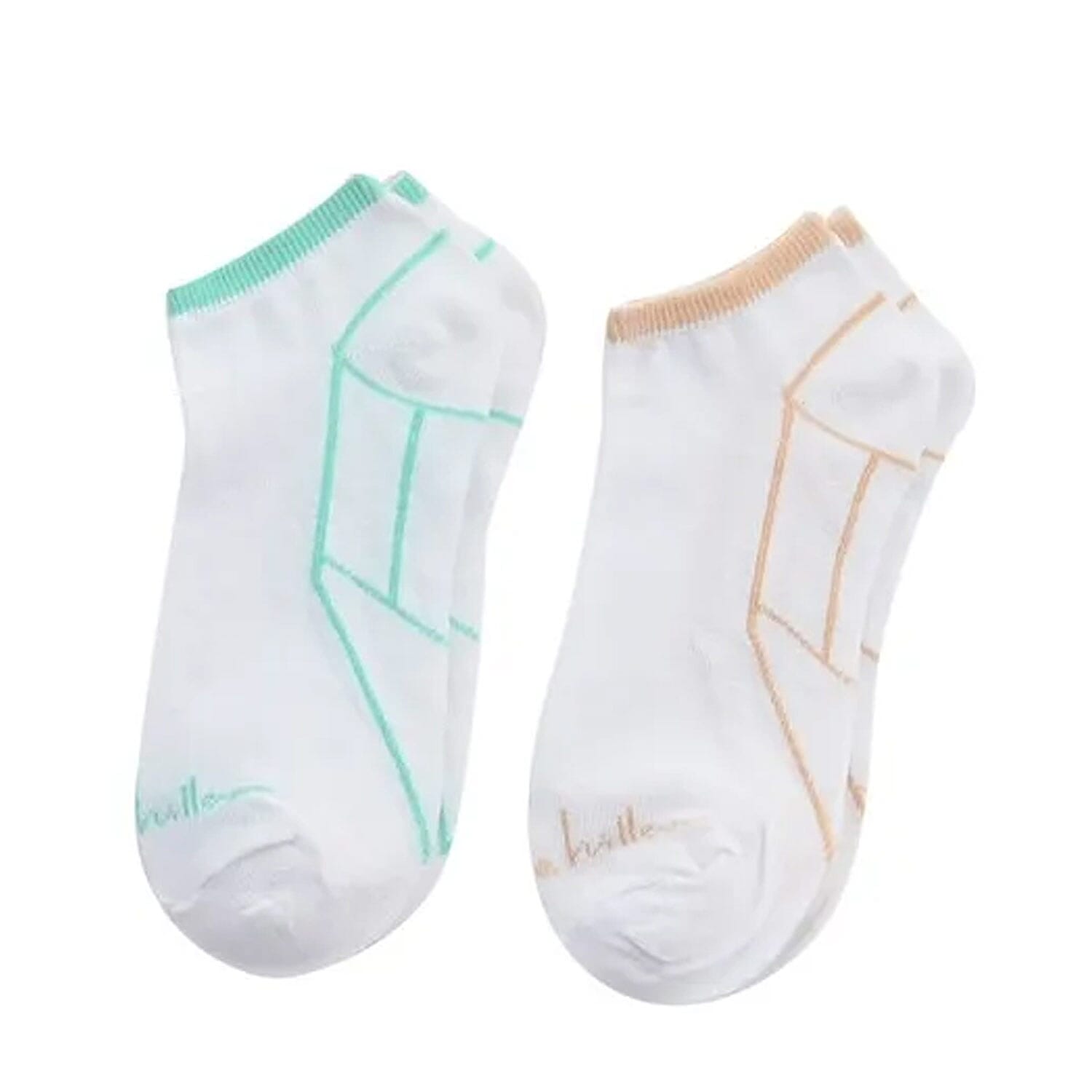 Nicole Miller 10 Pairs No Show Socks (Sizes 4-10) - White/Multi